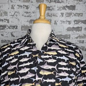 Straight Down Shirt Mens XL Cotton Made In USA Fish Shark Tuna Mahi Swordfish